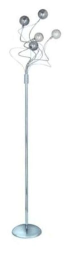 Heart of House Ariano Crackle 5 Light Floor Lamp - Chrome